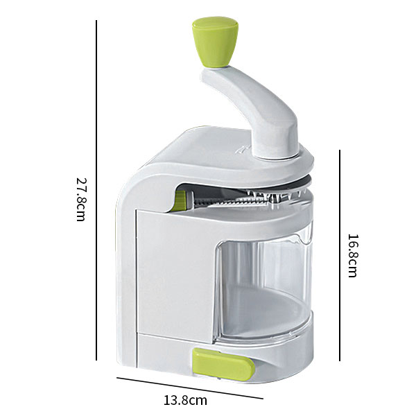 5-Klingen-Gemüse-Spiralschneider, Zucchini-Nudelmaschine, bester Gemüse-Spiralschneider, lockiges Frittieren, Zerkleinerer, Nudel-Spaghetti-Maker: Licht Grün