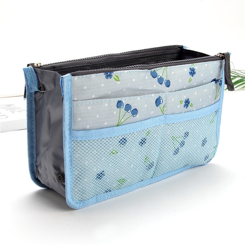 Bolsa organizadora de nailon para mujer, bolso organizador de viaje con forro grande, bolsa de cosméticos para maquillaje, bolso de mano barato para mujer