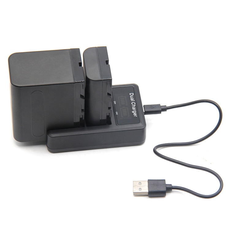USB LCD Dual Channel Quick Digital Battery Charger for SONY F series NP-F970 F750 F960 F550 FM500h FM70 FM90 QM71D QM91D