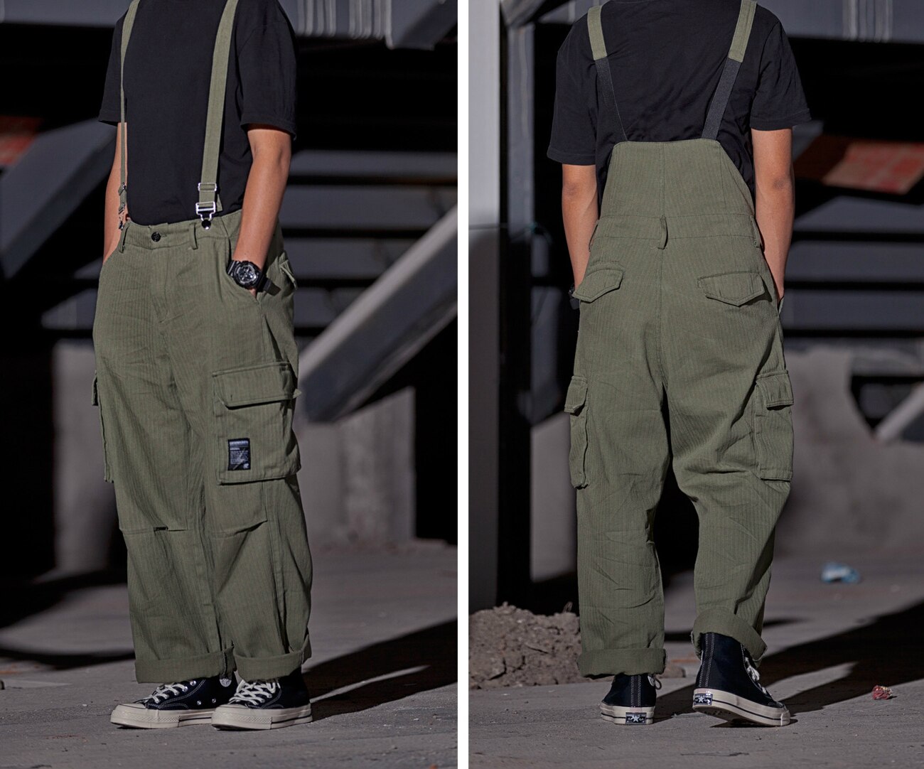 Seler bukser herre streetwear overalls multi-lomme arbejdsbukser cargo bukser afslappet bredbenede baggy pant herre