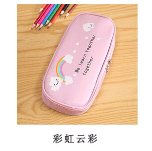 1 Uds Kawaii lápiz caso de texto Simple Estuches la escuela caja de lápices estuche lápiz artículos para la mochila del colegio de papelería