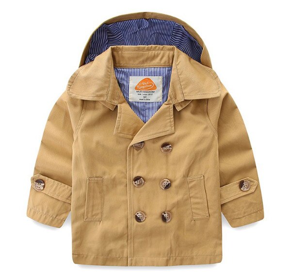 Jongen jas kinderen lente en herfst jas katoen goede: Beige / 5T