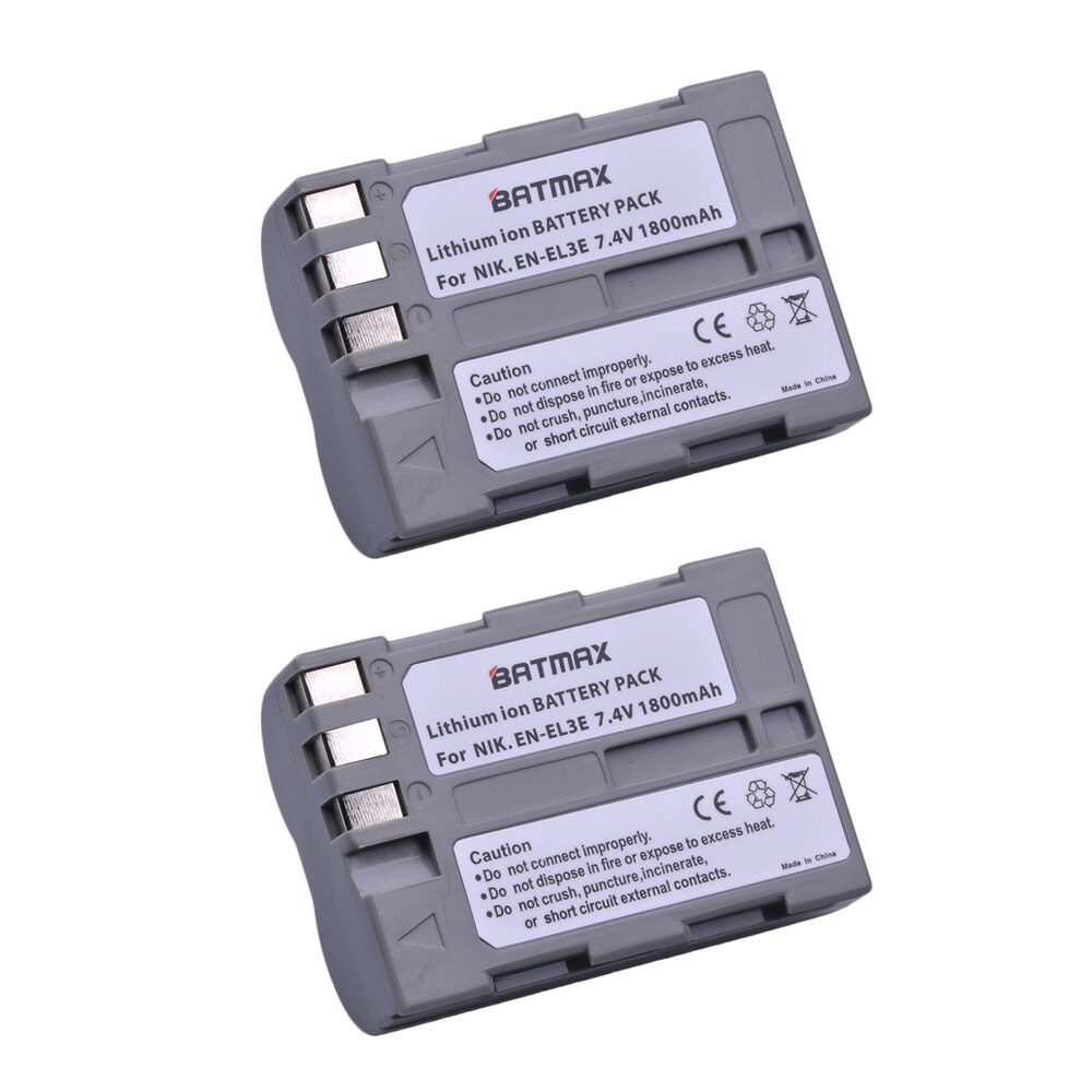 Batmax 1800mAh EN-EL3E EN-EL3 Battery +USB Dual Charger for Nikon D30 D50 D70 D90 D70S D300 Camera: 2 battery