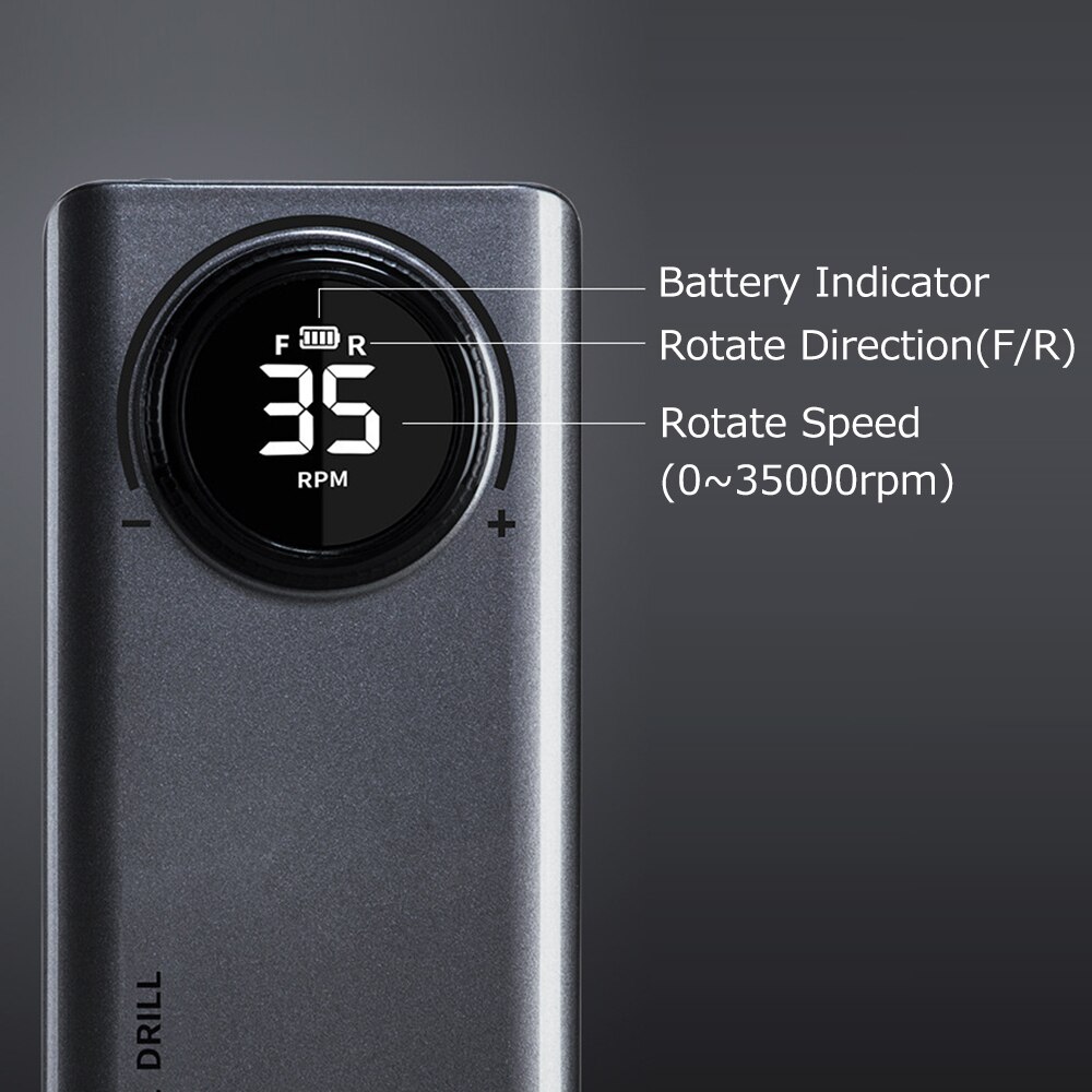 Rechargeable Nail Drill Machine Multifunctional USB Nail Polisher LCD Digital Electric Nail Drill Nail Polishing Manicures Tool