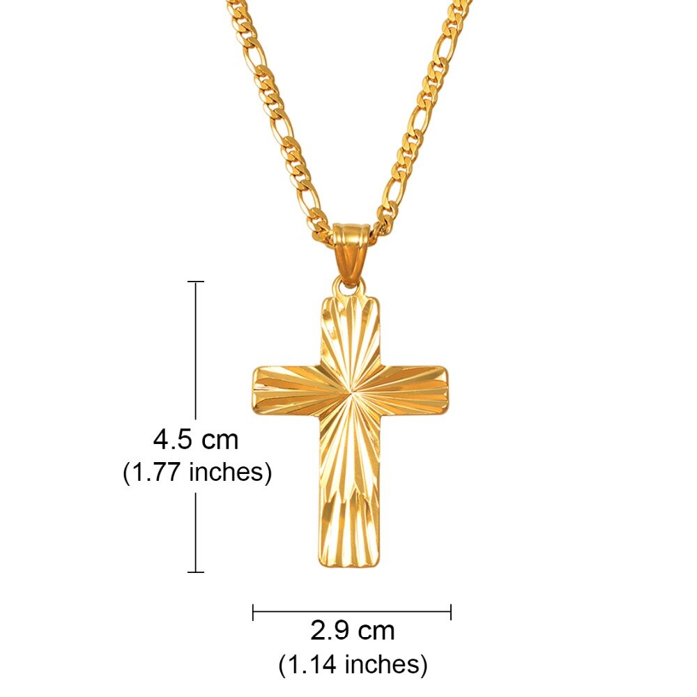 Anniyo guldpläterade korshängande halsband för kvinnor män korsfästelse religion smycken afrika hawaiian  #144306