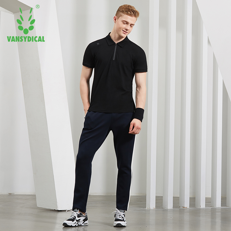 VANSYDICAL Polo Shirt männer solide kurzarm mit Geschmack Tennis Golf Shirt für Sport männer Fitnessstudio kleidung trainieren aktive tragen