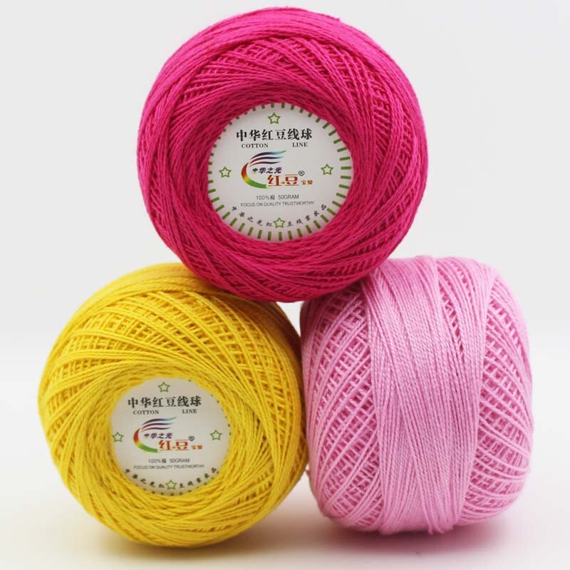 50G Dik Midden Dunne Kant Katoenen Garen Katoenen Draad Haak Draad Voor Hand Breien Naaigaren Breedte 1.5Mm #5