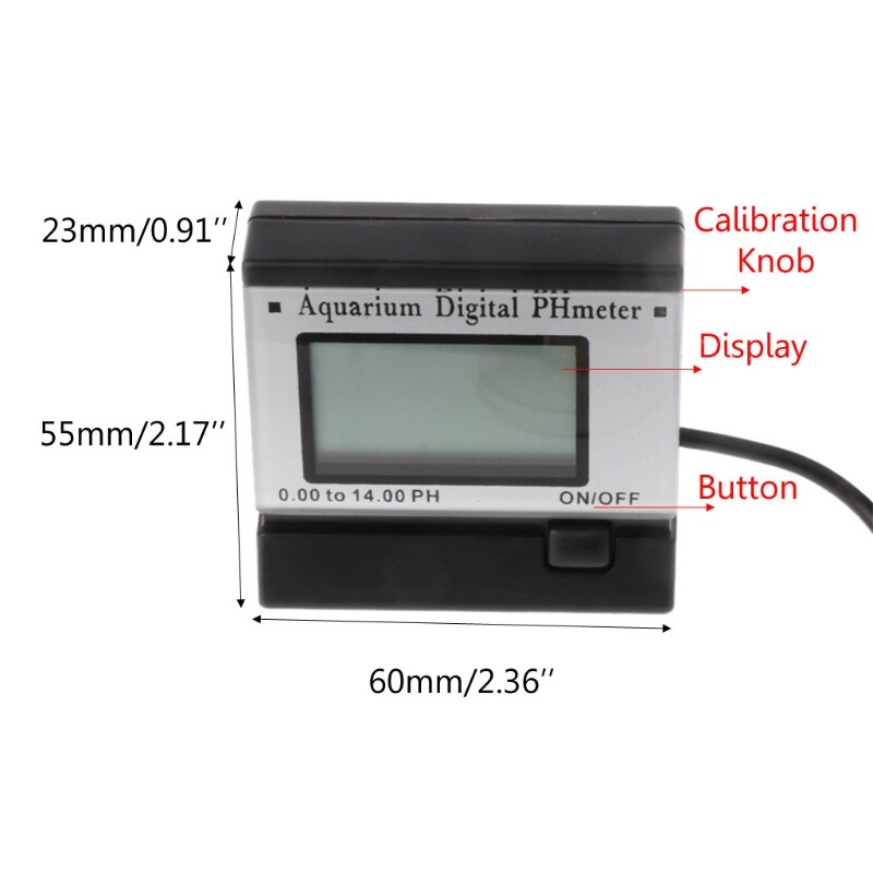 LCD Digital PH Meter Monitors for Hydroponics Aquarium Swimming Pool Spa 0.00-14.00 PH Tester Water Test