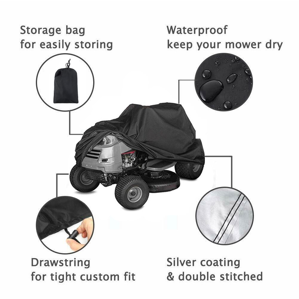 183x137x117cm Lawn Mower Cover Universal Accessories Dustproof Waterproof Outdoor Garden With Storage Bag 210D Oxford Cloth
