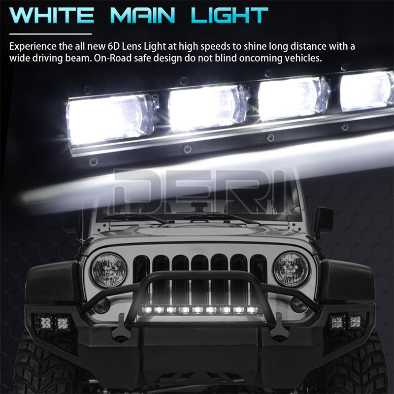 6D Lens 8 14 20 Inch Enkele Rij Led Licht Werk 4X4 Offroad Amber Wit Led Licht Bar voor Offroad 4WD Truck Atv 12V 24V Barra Led