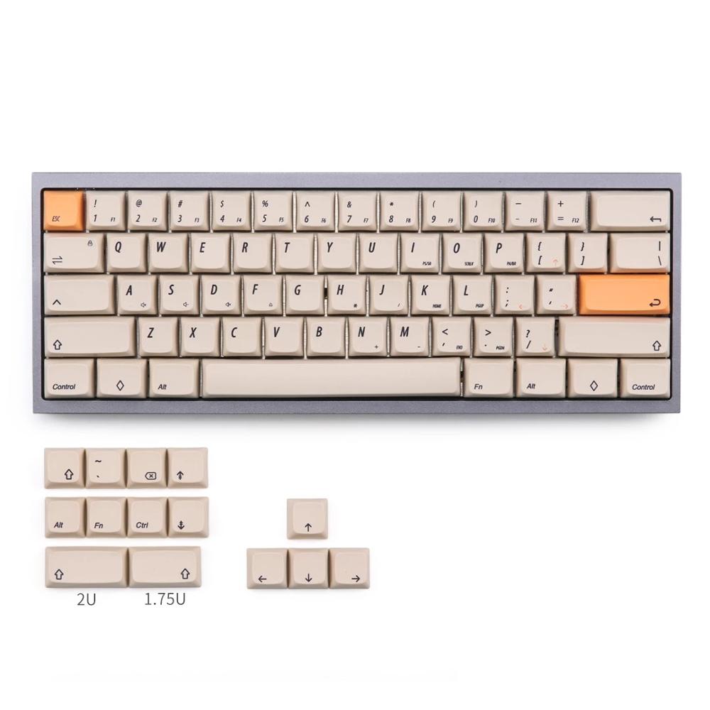 XDA Yellow keycaps PBT Due-subbed 75 key for mx mechanical keyboard fit TADA68 GK64 Porker GH60 DZ60