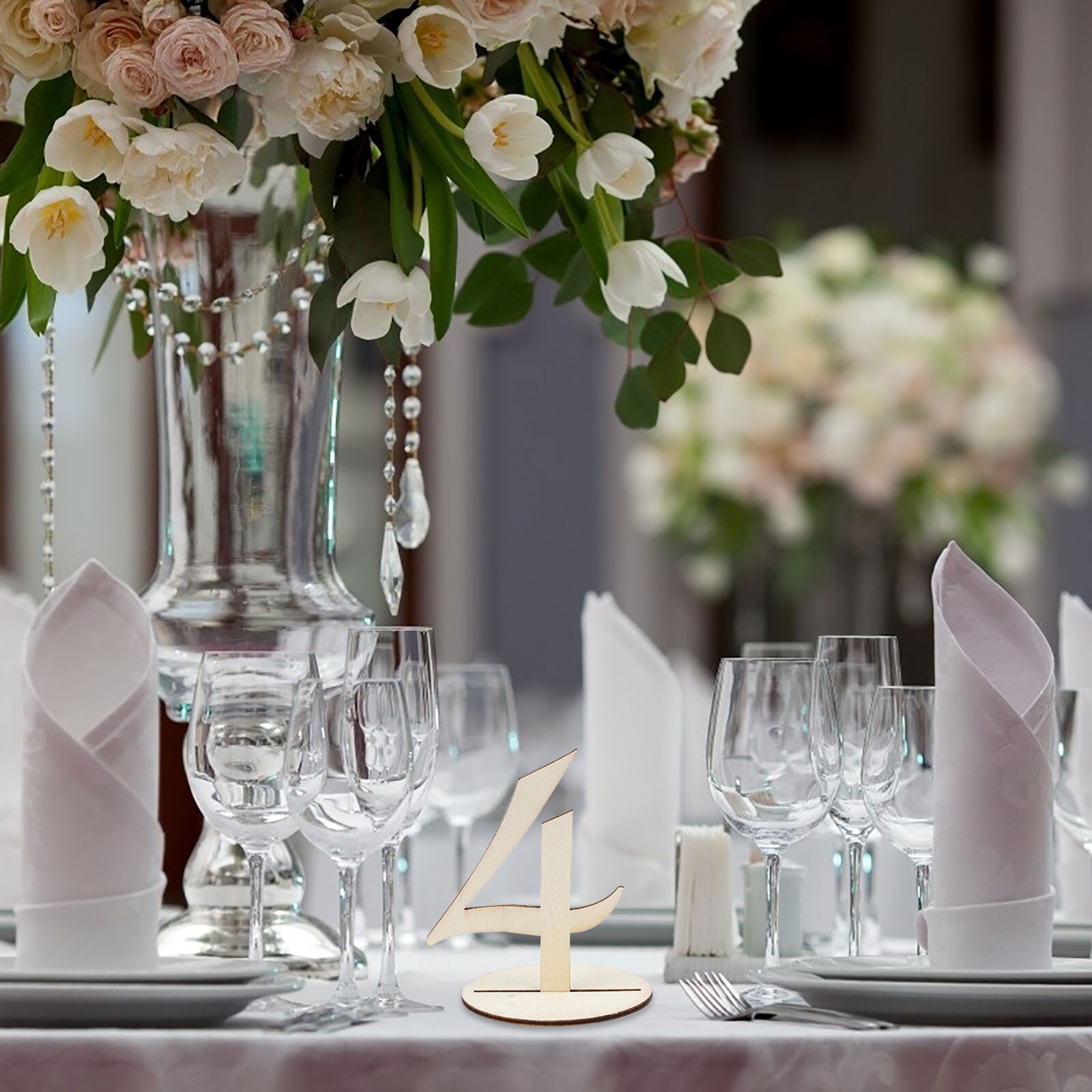 20PCS Wooden Table Numbers 1-20 Wedding Table Numbers With Base