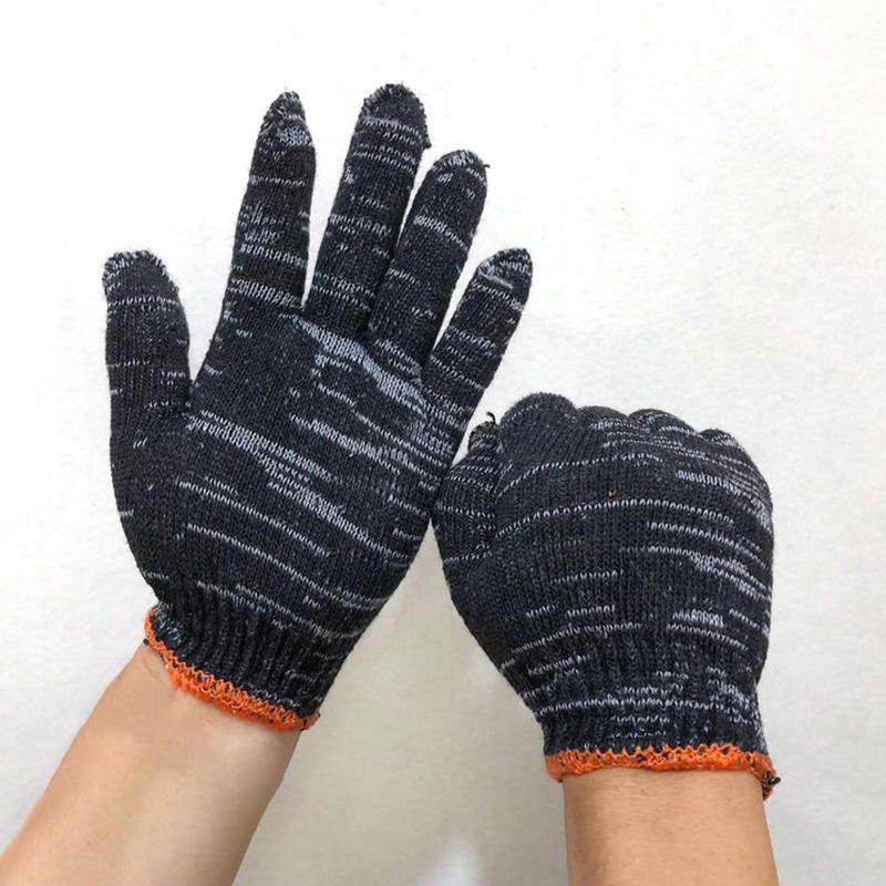 24-delige beschermende handschoenen Katoenen draadhandschoenen Werk dik nylon Zwart garen Slijtvaste katoenen draadhandschoenen