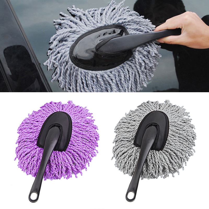 Microfiber Car Wash Brushes Car Cleaning Brush Auto Care Washer Clean Tool Wax Dust Mop car styling Purple