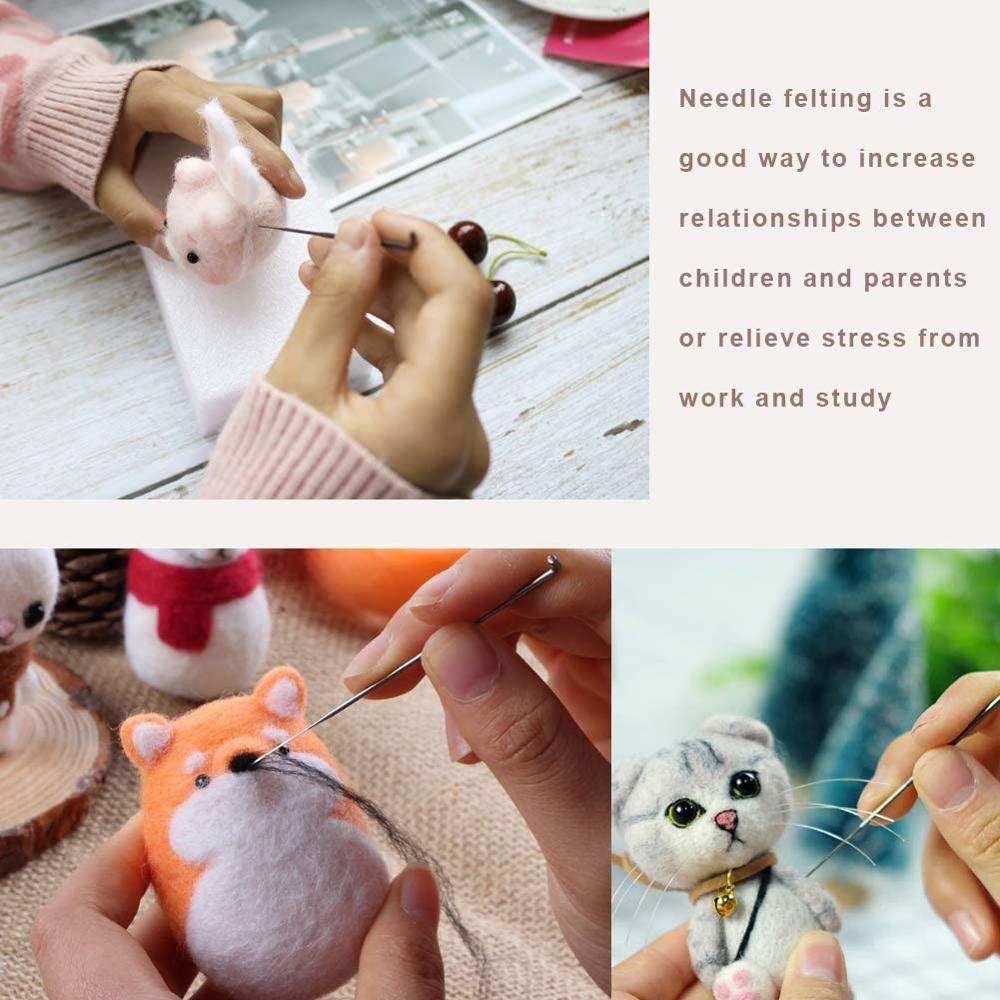 Nonvor-agujas de fieltro para manualidades, moldes de fieltro de lana de Color para principiantes, hilo para manualidades de tela, mango de madera y espuma DIY, 21 unidades, 7 unidades