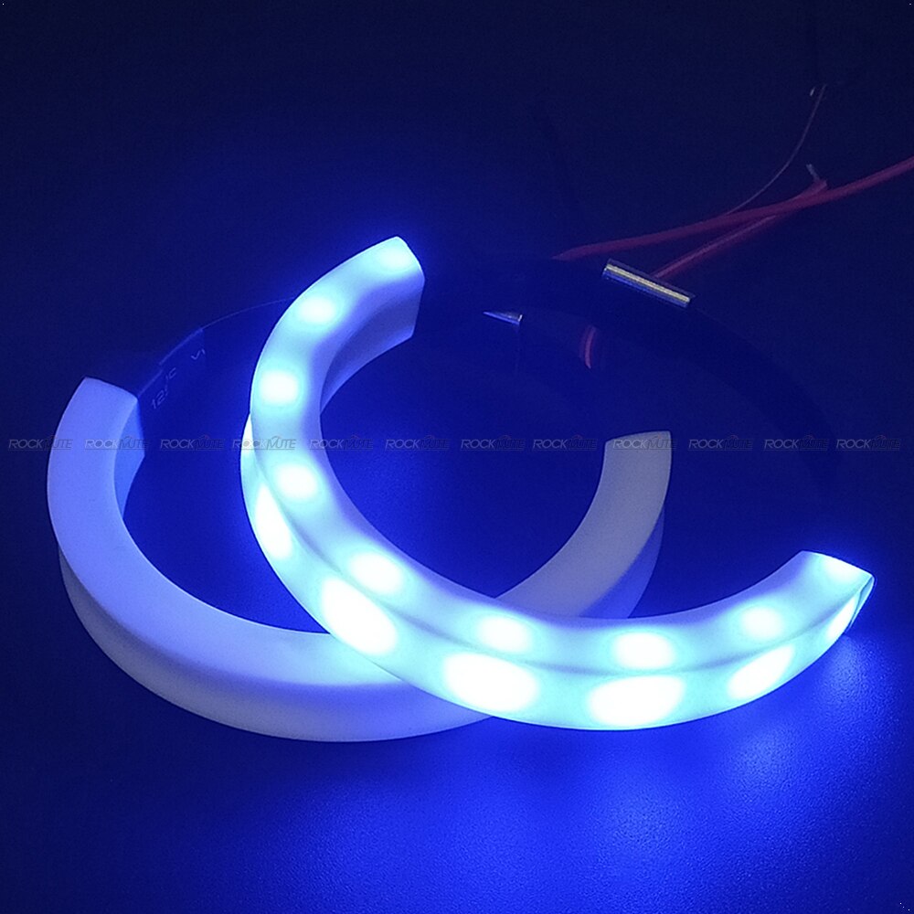 Turn Signal Led Light Strips Op Voor/Achter Vork Schokdemper Voor Kawasaki Z125 Z400 Z650 Z800 Z900 Z1000 w800 Versys 650/1000: 36mm-53mm Blue