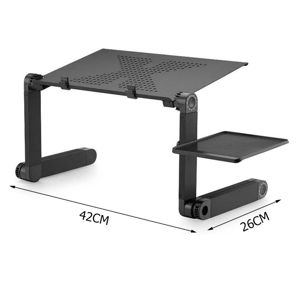 Adjustable Alloy Laptop Desks Portable Ergonomic Folding Computer Table Stand Foldable Desk Tray With Mouse Pad For Commercial