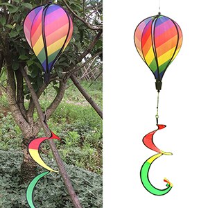 Bunte Netz Windsack Heißer Luft Ballon Wind Spinner Garten Hof Ich bin Freien Dekor Y98D: Regenbogen Streifen