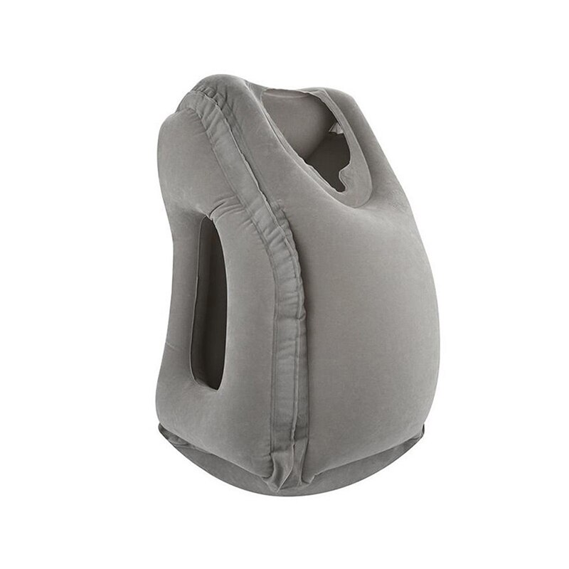 Opblaasbare Slapen Kussen Draagbare Hoofd Slaap Zak Nekkussen Outdoor Camping Reizen Trein Vliegtuig Rest Kussen Camping Gereedschap: Grey