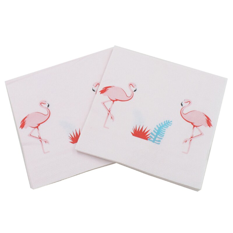 Servilletas de papel con estampado de flamencos, 20 unidades por paquete, pañuelos de papel con estampado de dibujos animados para decoración de hogar, fiestas, restaurantes