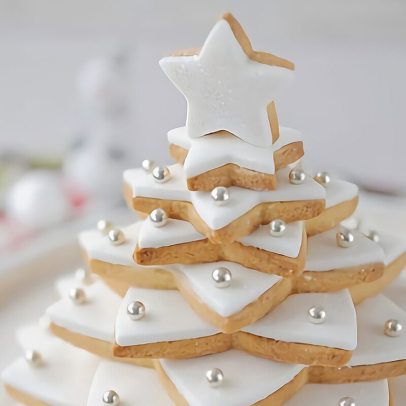 6 pz/impostato albero di natale stampo per biscotti stampo a forma di stella stampi per biscotti per torta fondente stampi per dolci 3D stampi per dolci