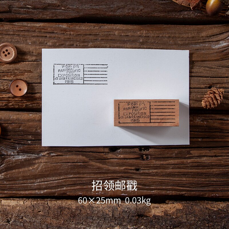 Antique Postmark Wood Seal Bullet Journal Rubber Stamps for Scrapbooking Cards Decoration Embossing Craft standard stamp: 6