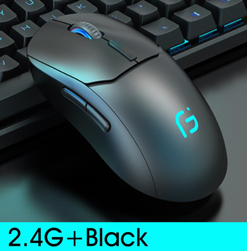 Genopladelig trådløs bluetooth 5.0 2.4g modtager 2400 dpi dual mode computermus bærbare støjfri mus til pc laptop: 2.4g