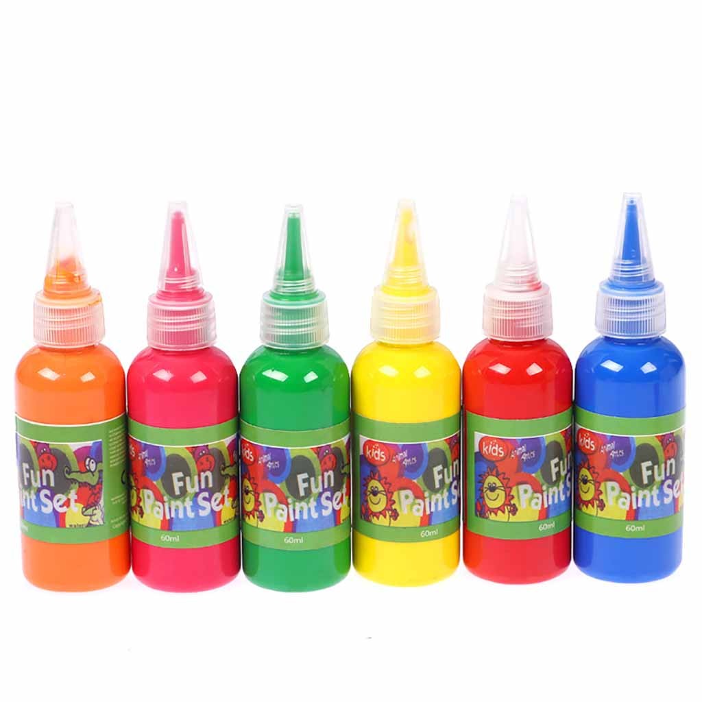 60 Ml Wasbare Kinderen Verf Acryl Verf Slang Diy Muur Schilderen Art Verf Handgeschilderde Kleurrijke Textiel Verf Fel @ 25
