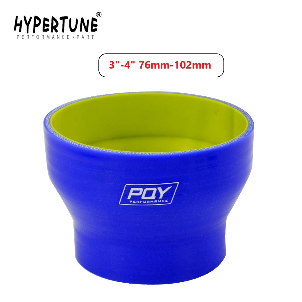 Hypertune - 3 "-4" 76Mm-102Mm Siliconen Slang Rechte Reducer Joiner Koppeling Blauw &amp; geel HT-SH300400-QY