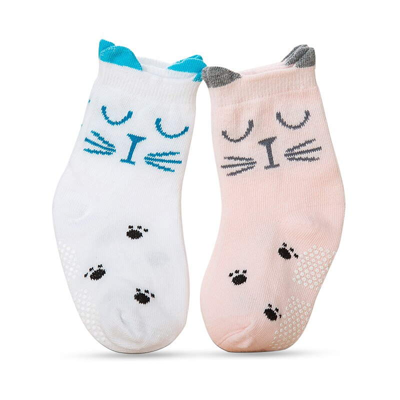 2 Paren/partij Herfst Lente Katoenen Baby Antislip Kinderen Cartoon Meisje Jongen Sokken Karakter Unisex Kindje Ongedwongen Warme sokken