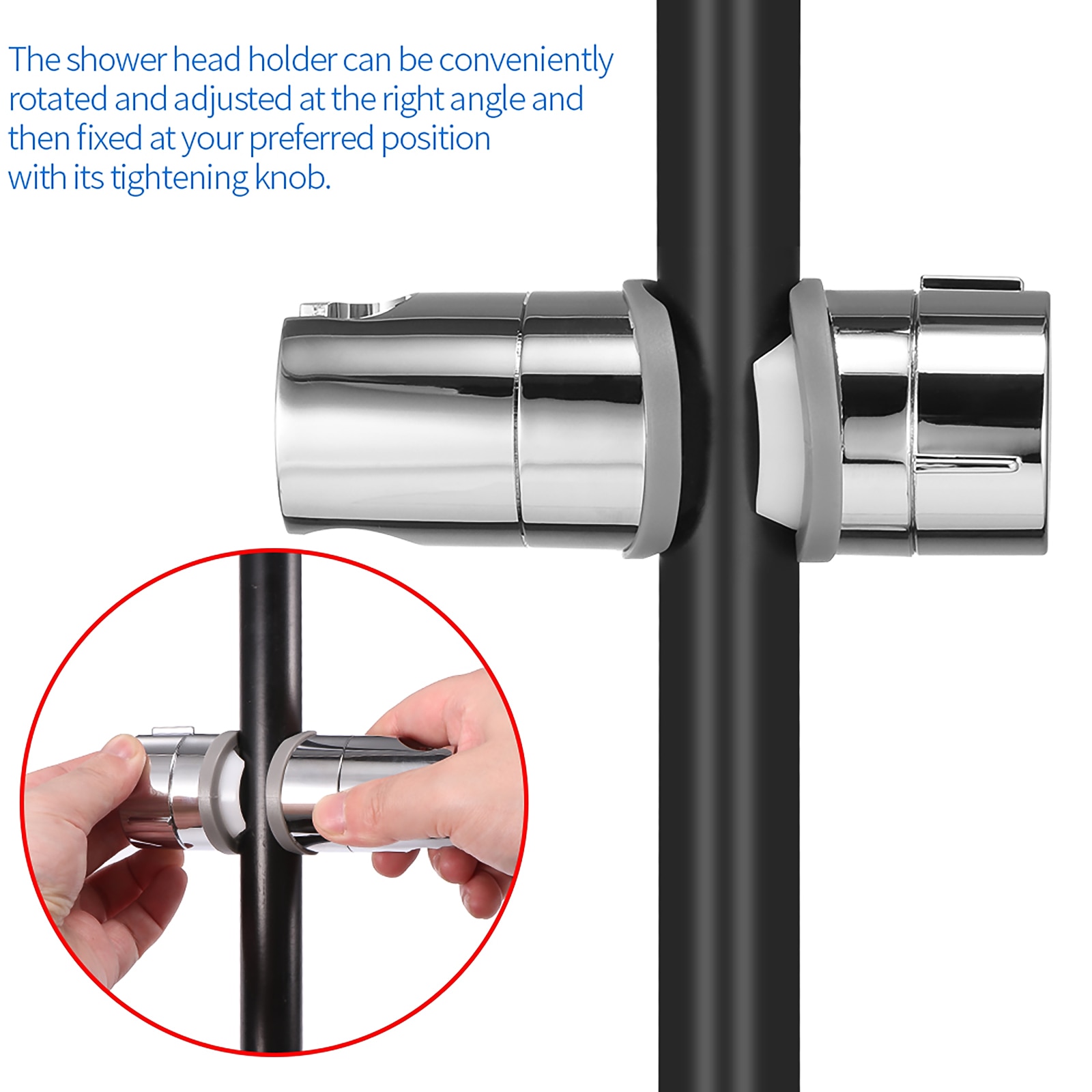 ABS Replacement Sturdy Bathroom Shower Rail Head Slider Holder Adjustable Bracket Made In Sturdy 20-2mm Shower Head Slider