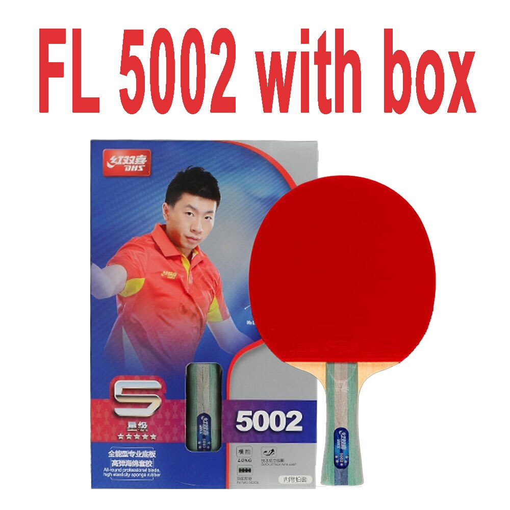 Dhs 5 -stjärnigt bordtennisracket  (5002, 5006)  med gummi skyline / orkan / väska set original dhs 5- -stjärnigt bordtennis: Fl 5002 med låda