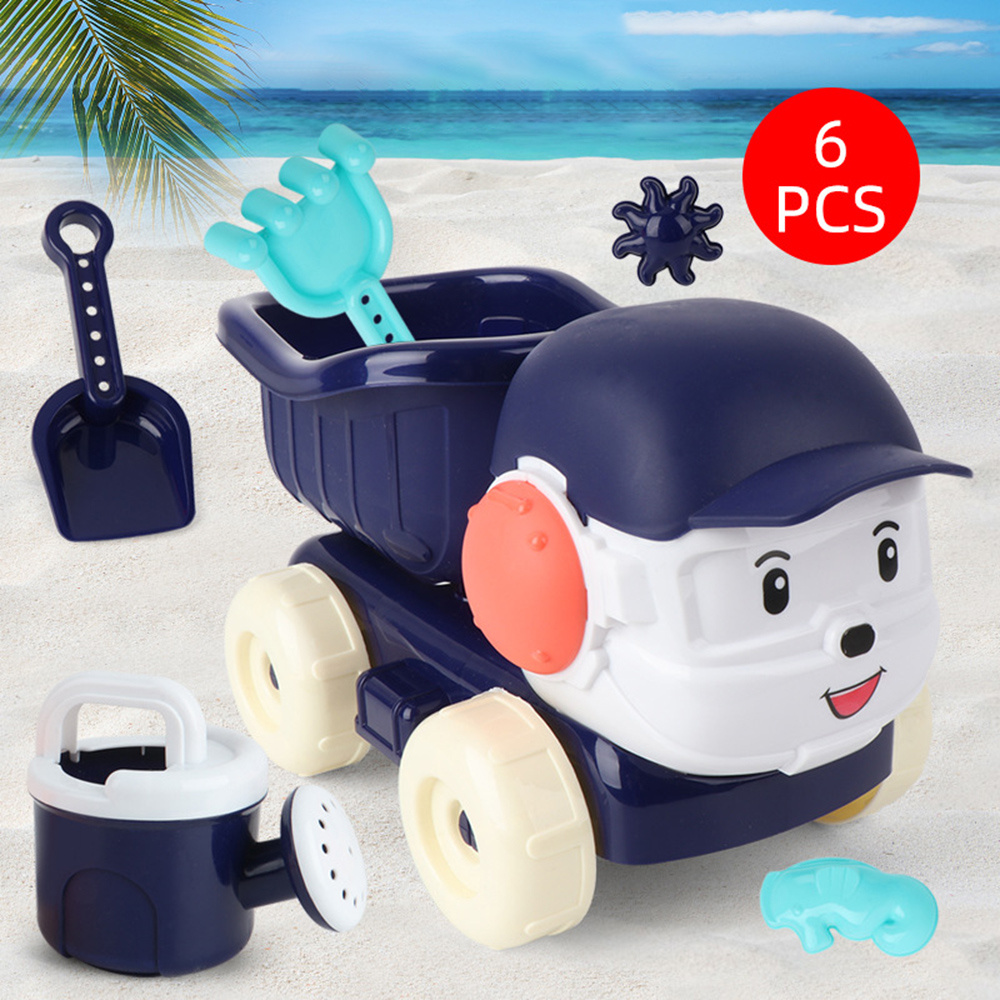 Outdoor Beach Toys Set for Children Cartoon Beach Car Sand Shovel Templates Parent-Child Interactive Toys Reusable B99