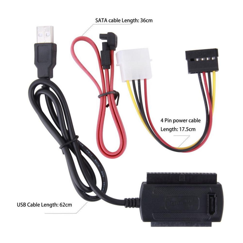 SATA/PATA/IDE Schijf Naar USB 2.0 Adapter Converter Kabel Voor 2.5/3.5 Harde Schijf FE