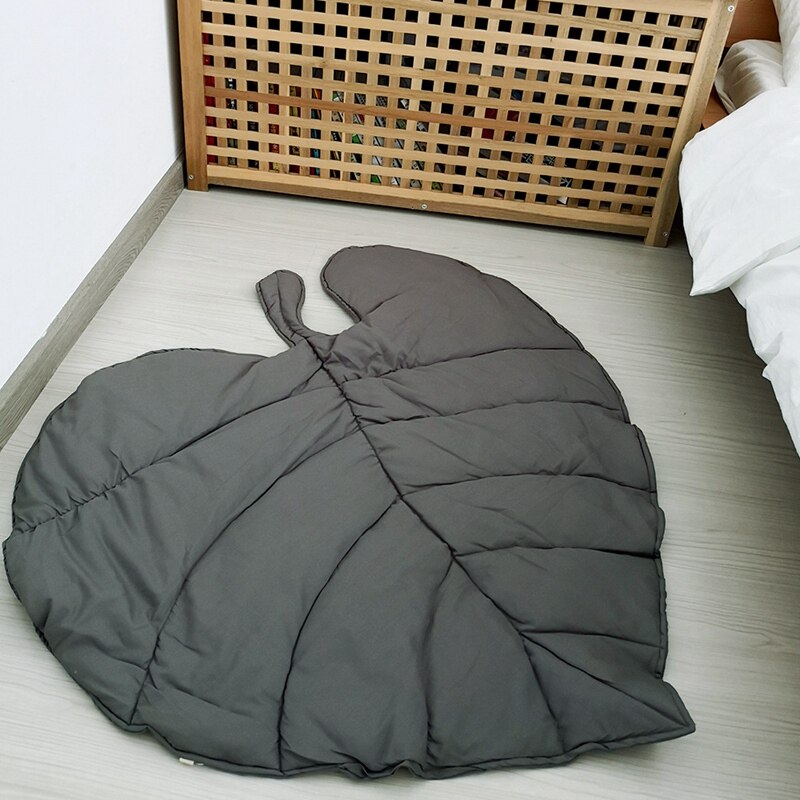 Leaf Shape Baby Play Mat Cartoon Infant Room Decor Blanket ping: Gray