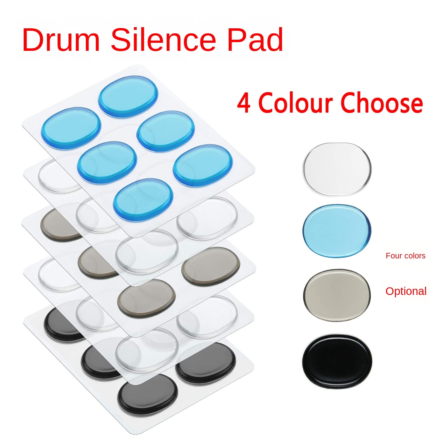 6 teile/satz Trommel Stumm Pads Trommel Dämpfer Silikon Pads Trommel Stumm Schock Absorbieren Pad transparent Schlagzeug Instrument Zubehör
