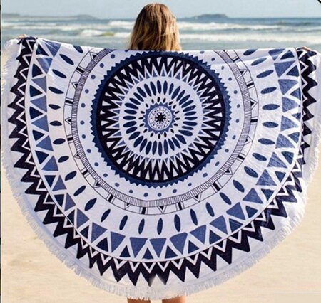 Summer Large Printed Round Beach Towels Tassel Circle Beach Towel Serviette De Plage: 1