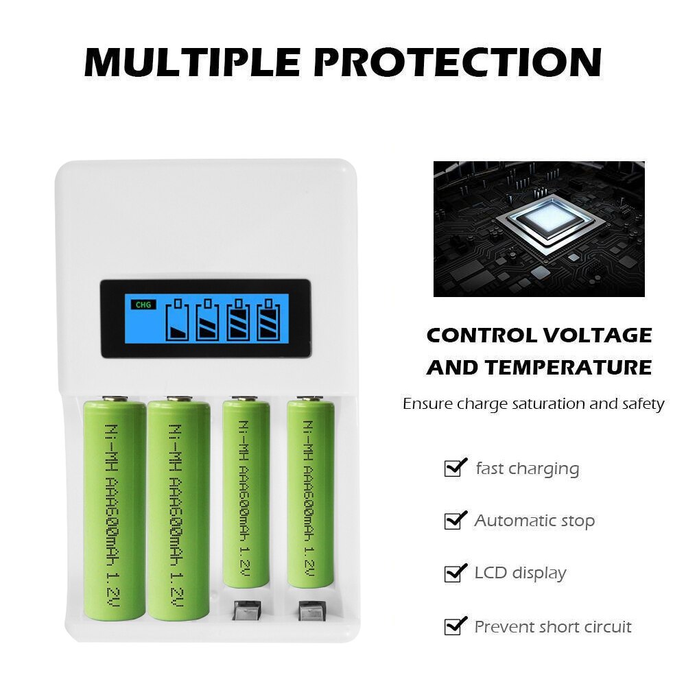 1pcs AAA Alkaline Battery AA Rechargeable Battery for Remote Control Toy Battery Smoke Alarm with Charger