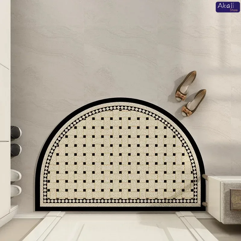 Semicircular Flower Doormat Anti-slip Cuttable Coil Floor Mat Suitable for Home Kitchen Entrance Home Floor Decoration