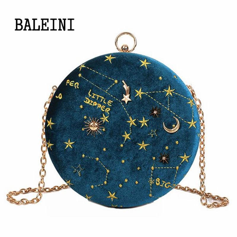 2020Starry sky Rund Wildleder Schulter Tasche Kette gürtel frauen Crossbody Messenger Taschen Damen Geldbörse Weibliche Runde Handtasche