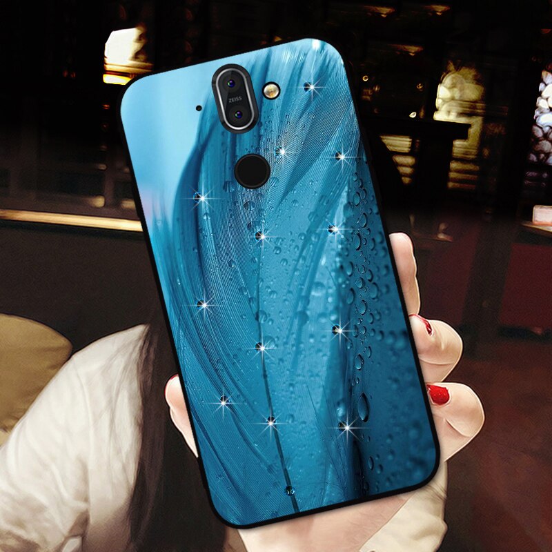 Bling Kristall Strass Fall Für Nokia 9 PureView 7 Plus X71 Luxus Capa Diamant Abdeckung Für NOKIA 8 Sirocco: For Nokia 7 / Blue