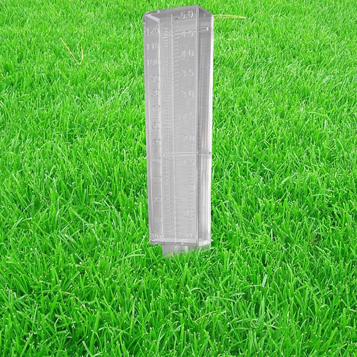 150mm 120ml Acrylic Material Plastic Dual Scale Rain Gauge Garden Water Ground
