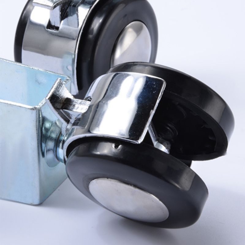 4Pcs 2 Inch Crib Casters Cabinet Clamp with Brake Wheels Nylon Furniture Hardwar