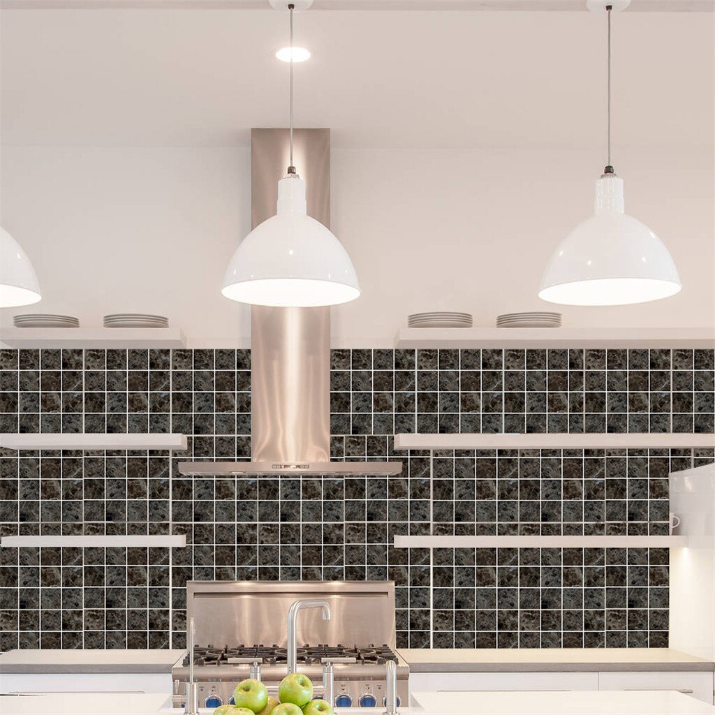 DIY Mosaic Self Adhesive Wall Tile Sticker Vinyl Home Kitchen Decoration Self adhesive Backsplash Wall Tile Peel@4