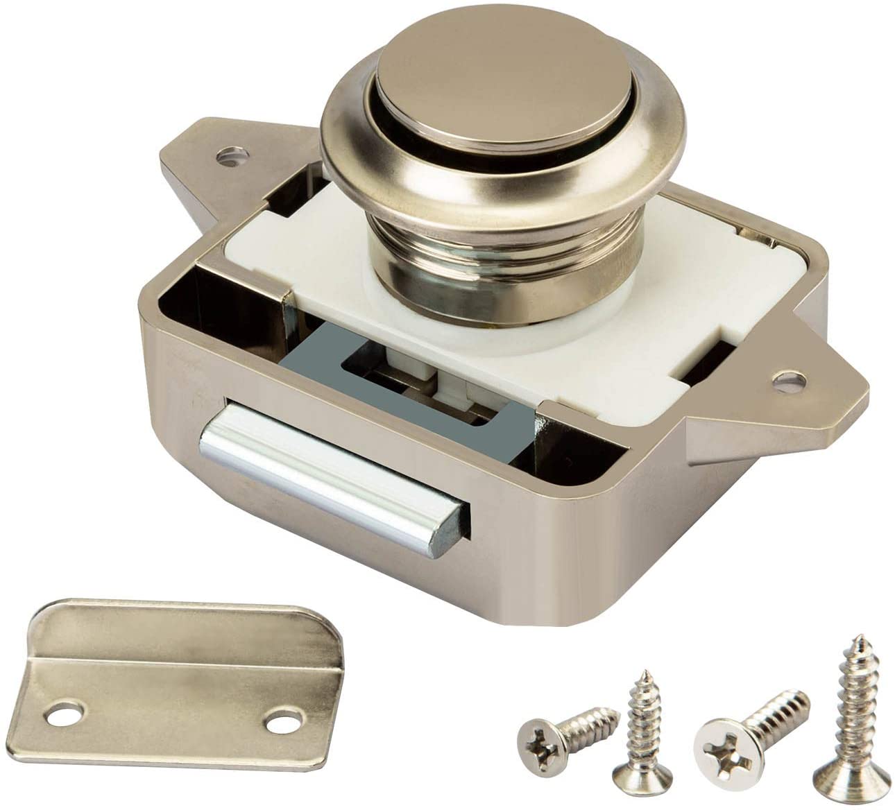 15-18mm Motorhome Caravan Cabinet Drawer Cupboard Push Button Catch Lock Knob RV Cmamper Home Car Interior Lock Accessories