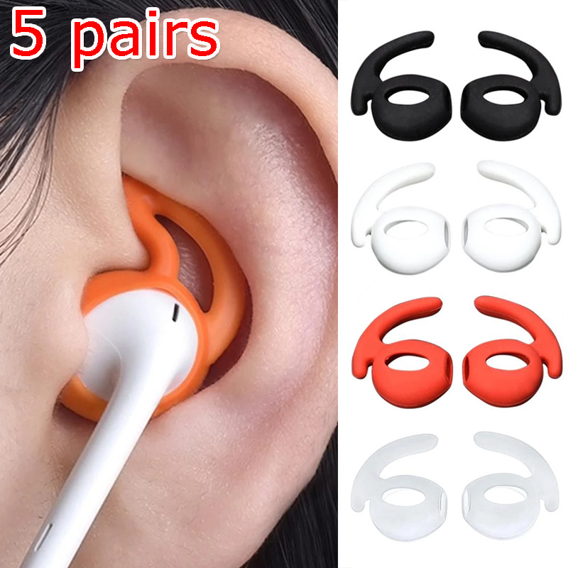 Fundas de silicona para auriculares, almohadillas antideslizantes deportivas para Apple Airpods Air Pods, accesorios a prueba de polvo, 5/1 par