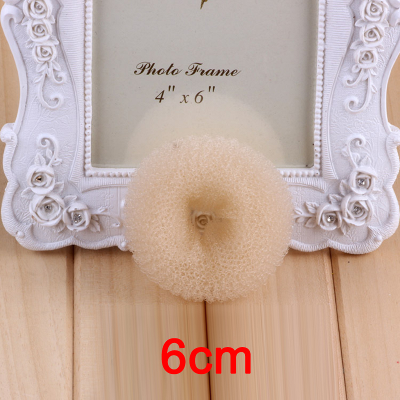 Pince à cheveux en forme de Donut pour femmes, outils de coiffure, pour chignon, pour femme, bandeau élastique, accessoires pour cheveux, porte-queue de cheval pour fille: Beige 6cm