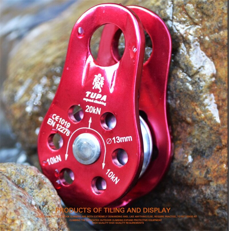 20KN Small Rope Fixed Heavy lifting tool Aluminum and magnesium alloys Lifting downhill Pulley ROPE 1/2 inch