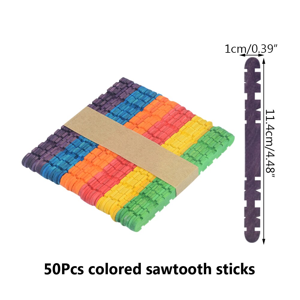 50 pièces en bois artisanat bâtons Paddle Pop enfants jouet glaçon Popsicle bâton sucette crème outils moule accessoires glace sucettes bâtons: 014