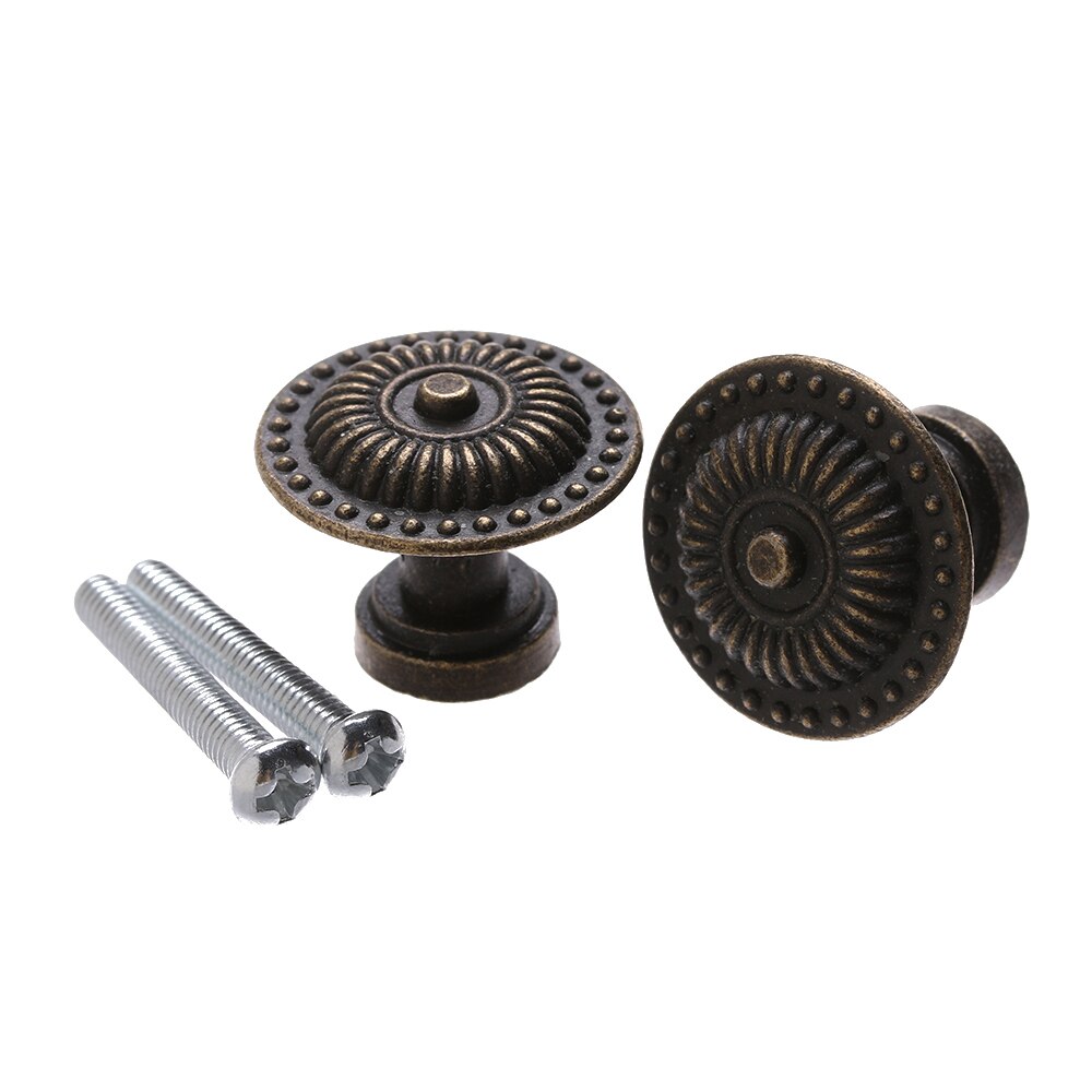 2 stk / mye retro trekkhåndtak bronse tone legering møbler maskinvare beslag skap trekkhåndtak kjøkken skuff skap dør knotter: type 9